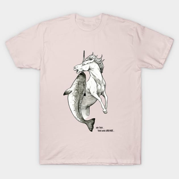 Birth of Unicorns- Text T-Shirt by charamath